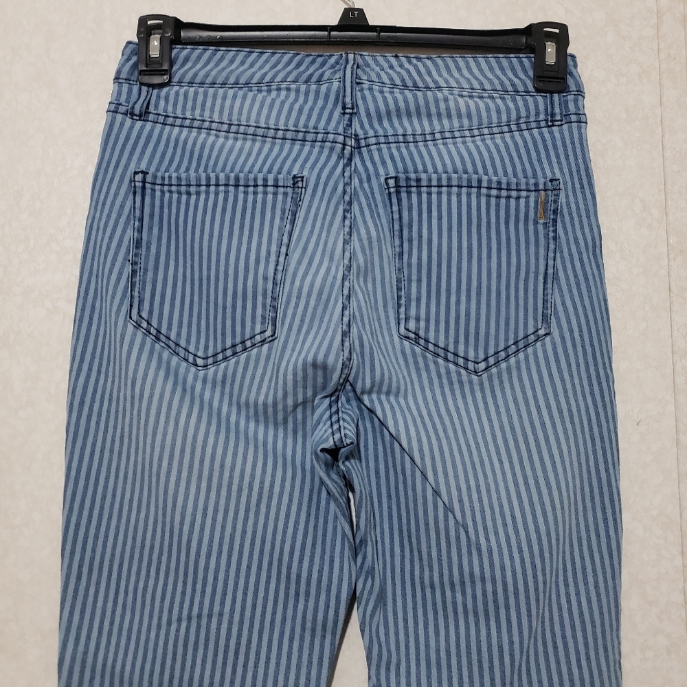 VINTAGE X AMERICA....Striped High rise  Blue Jeans...size:8/29 - Picture 6 of 11